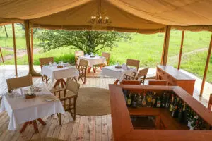 Enjoy breakfast, lunch and dinner in the camp's mess tent