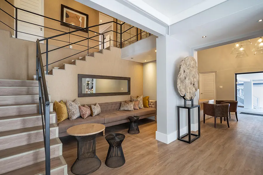 L'invitante hall d'ingresso.