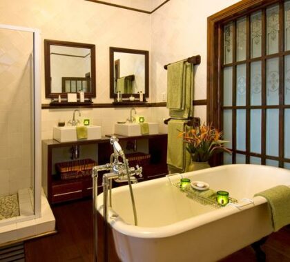 Unwind with a warm scented bath in your spacious en-suite bathroom.
