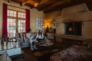 Avondrood's guest lounge is a great place to relax, read a book & drink a glass of wine - or two.