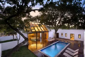 Spend time in the swimming pool by the spa.