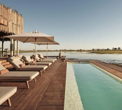The swimming pool and viewing deck.