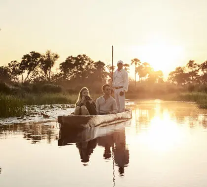 Mokoro safaris at Baines' Lodge.  