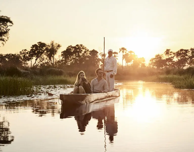 Mokoro safaris at Baines' Lodge.  