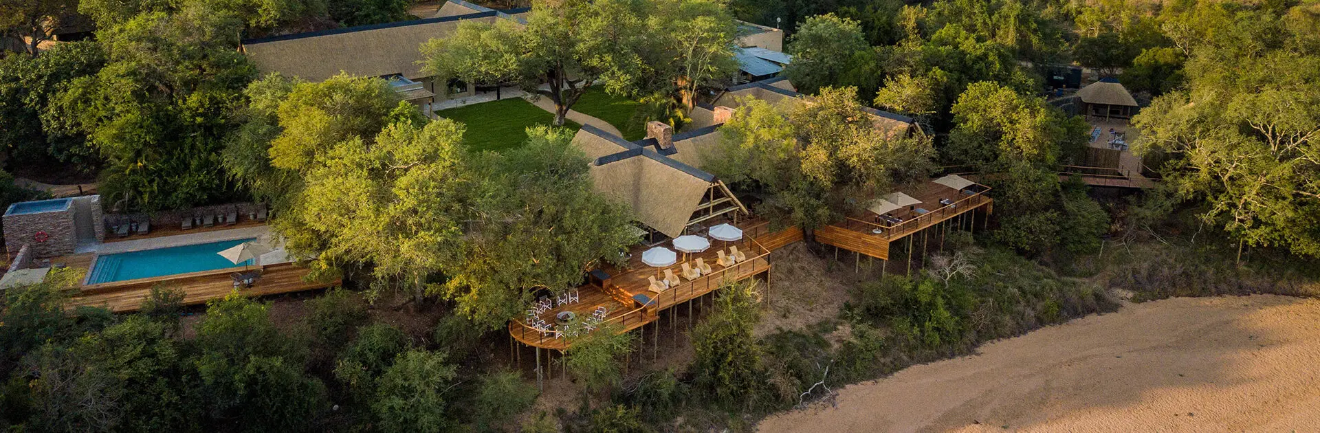 Banner-Thornybush-Game-Lodge---Aerial-Shot-of-The-Main-Lodge-
