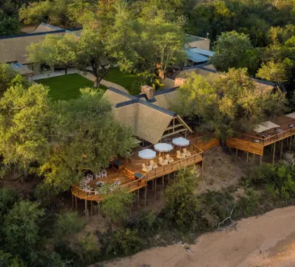 Banner-Thornybush-Game-Lodge---Aerial-Shot-of-The-Main-Lodge-