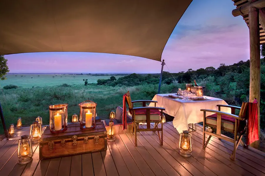 Dining on the deck.