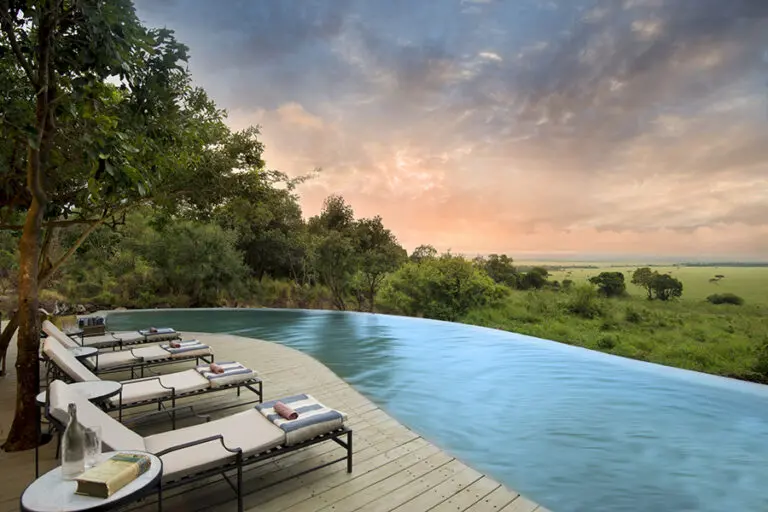 Swimming pool along the deck.