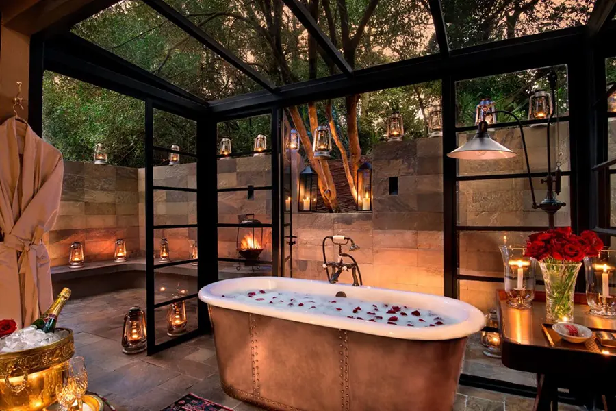 Stylish bathrooms.