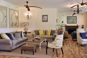 The main lodge lounge is the perfect spot to relax.