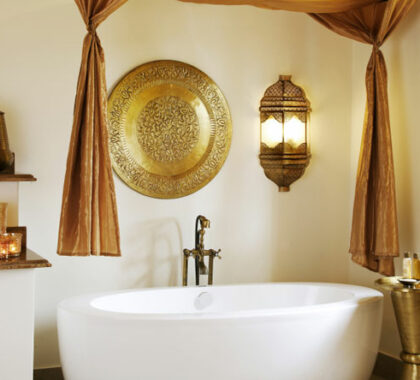 Large freestanding baths are the focal point for the en-suite bathrooms.
