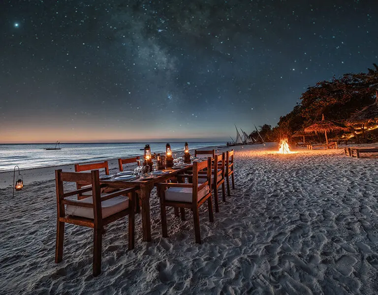 Do some star gazing while enjoying dinner right on the beach. 