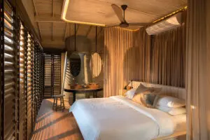 Sandibe invites you to unwind completely in your suite while soaking up the golden sunset views over the Okavango Delta.