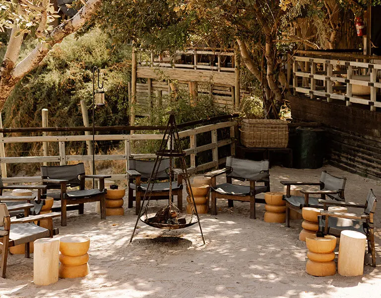 Sit around the fire in the evenings.