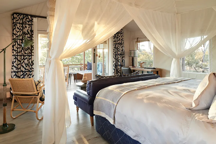 Belmond Savute Elephant Lodge suites offer spectacular views.