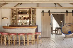 The bar at Belmond Safaris, Savute Elephant Lodge.