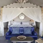 Luxury tents with en suite bathrooms.