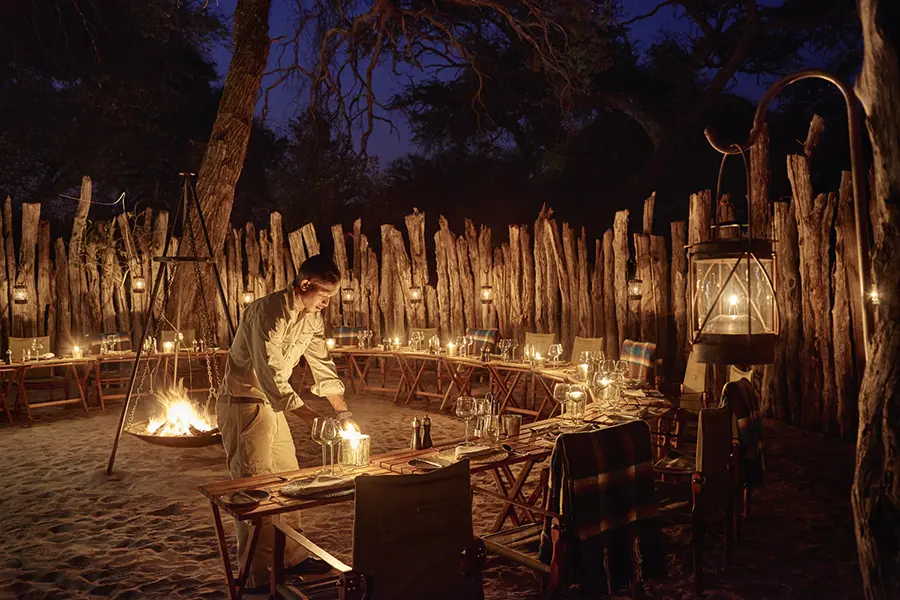 The boma, dining area.