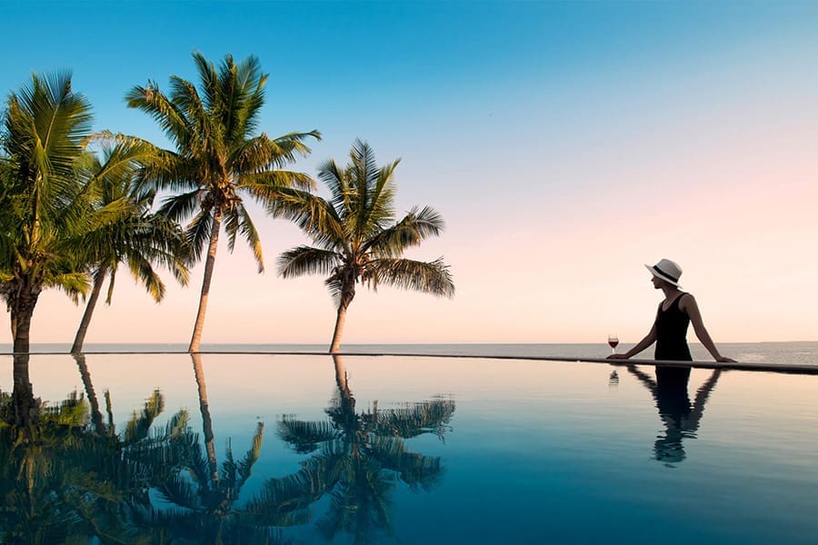 Felicidad en una isla tropical.