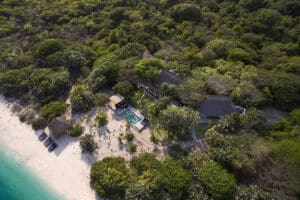 Surrounded by the Mozambiquan island wilderness.