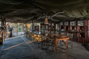 The main camp dining area. 