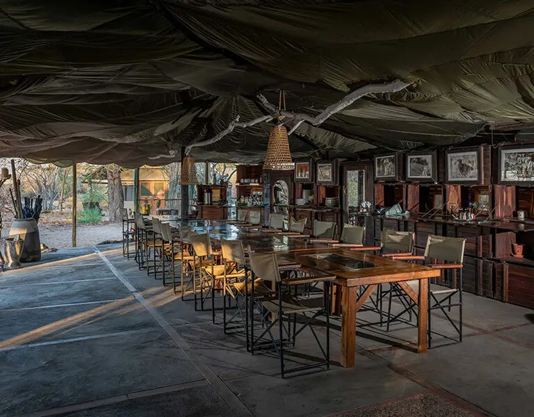 The main camp dining area. 
