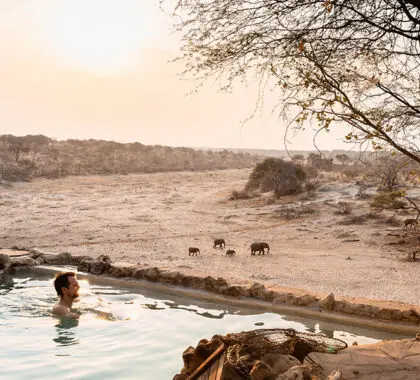 A pool with a panoramic view. 