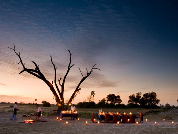 Prepare for the unexpected on your luxury safari: your afternoon game drive could turn into a candle-lit dinner under the stars.