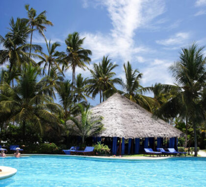 Spend plenty of time at the pool, one of the largest on the island.