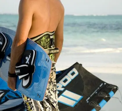 Wind surfing.