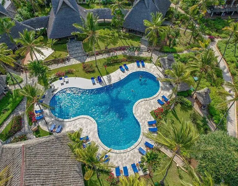 Aerial view of the resort.