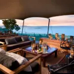 Intimate wine and dining terraces at Bumi Hills.
