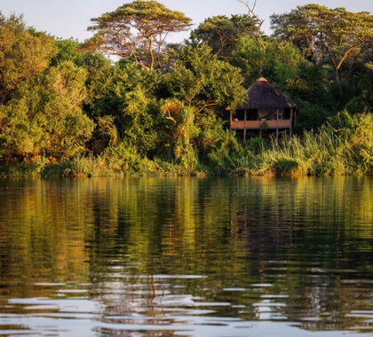 The River Chalet decks overlook the Zambezi River.