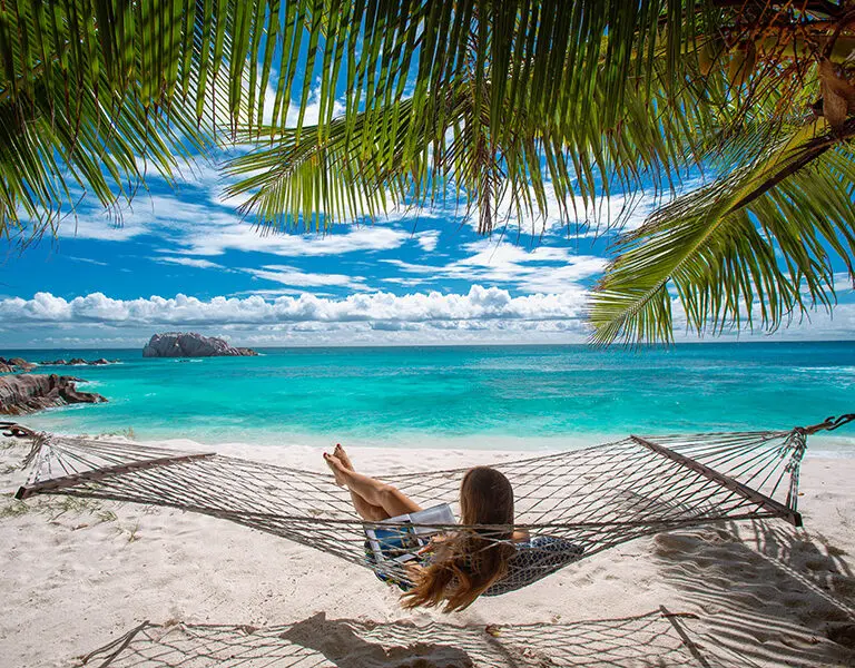 Utter relaxation on Cousine Island. 