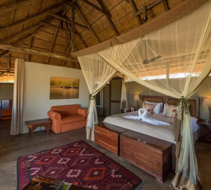 Alojamiento de lujo en el Campamento Hwange. 