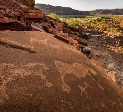 Twyfelfontein's ancient rock art. 