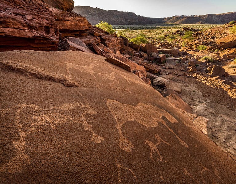 Twyfelfontein's ancient rock art. 