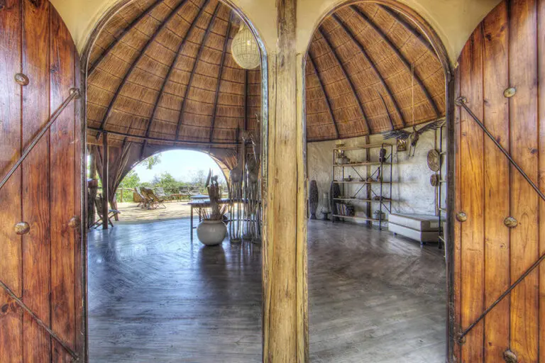 Camp Okuti is constructed out of natural materials: canvas and wood.
