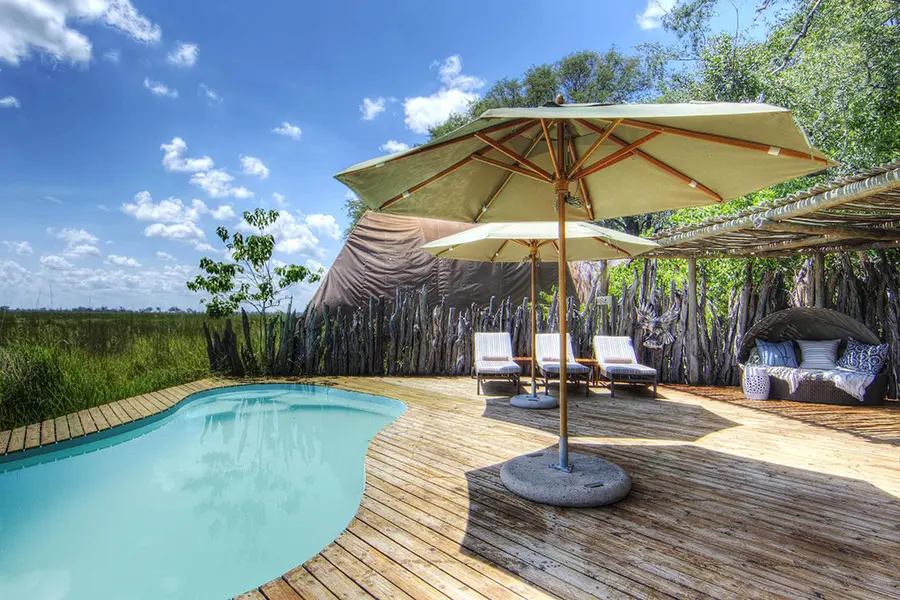 Cool off in the camp swimming pool.