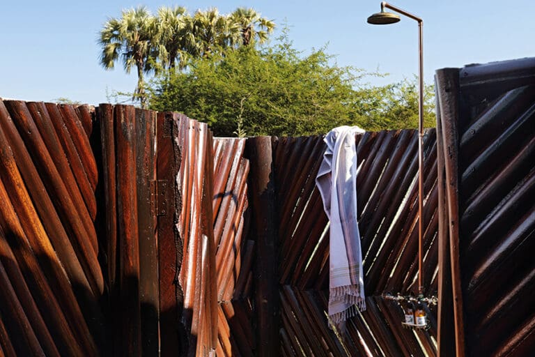 Your outdoor shower at Camp Kalahari.