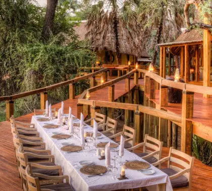 La amplia terraza es perfecta para comer al aire libre.
