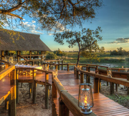 Camp Okavango is in the heart of the Okavango Delta's permanent wetlands.