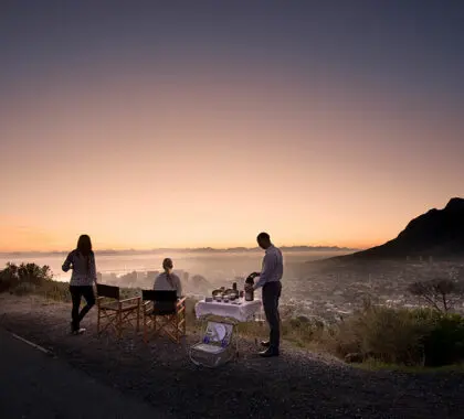 Enjoy a sunrise view of Cape Town's famous Table Mountain.