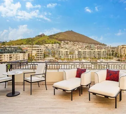 Vista de la terraza de la Suite Penthouse. 