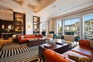 The lounge and library. 