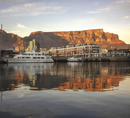 Enjoy a luxury stay at Cape Grace with views of Table Mountain.