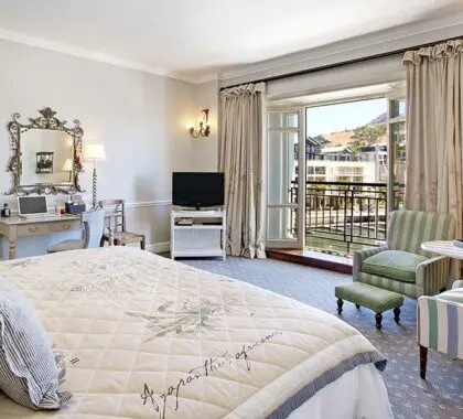 Habitación de lujo Table Mountain en el Cape Grace Hotel.