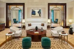 The grand lobby of the Cape Grace Hotel. 