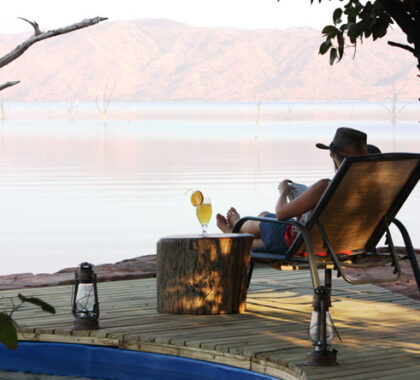 Mesmerising Lake Kariba provides the perfect backdrop to a lazy afternoon at Changa Safari Lodge.