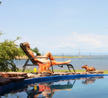 As tempting as Lake Kariba is, better keep your swimming to Changa's sparkling